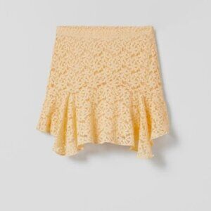 ZARA Girls Skirt Yellow Daisy Lace Spring Easter